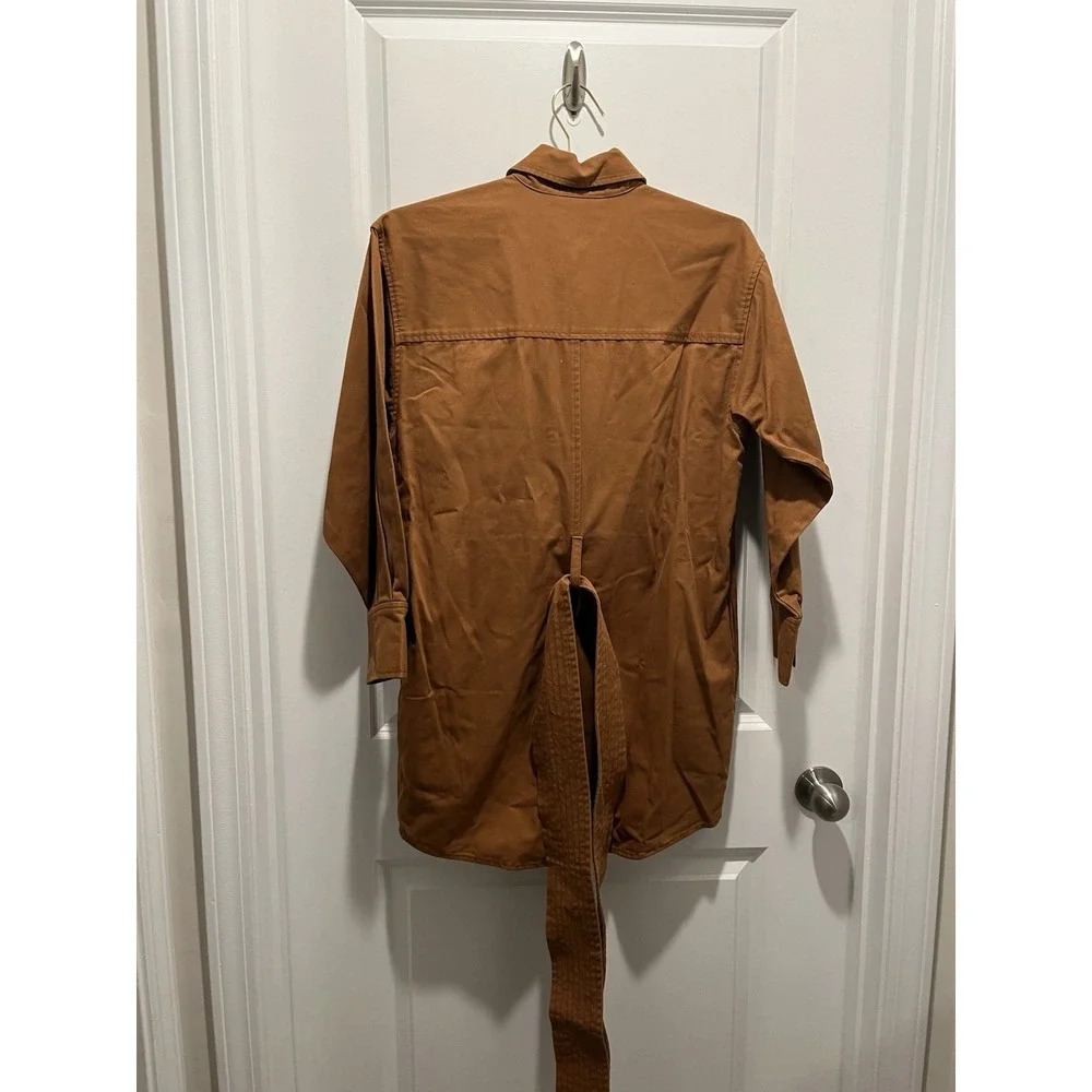 NWT Marissa Webb Skyler Belted Brushed Twill-Tunic Dress In Sienna SZ S - Picture 9 of 10